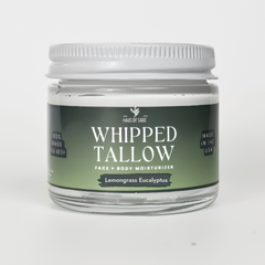 whipped tallow, lemongrass Eucalyptus. face and body moisturizer