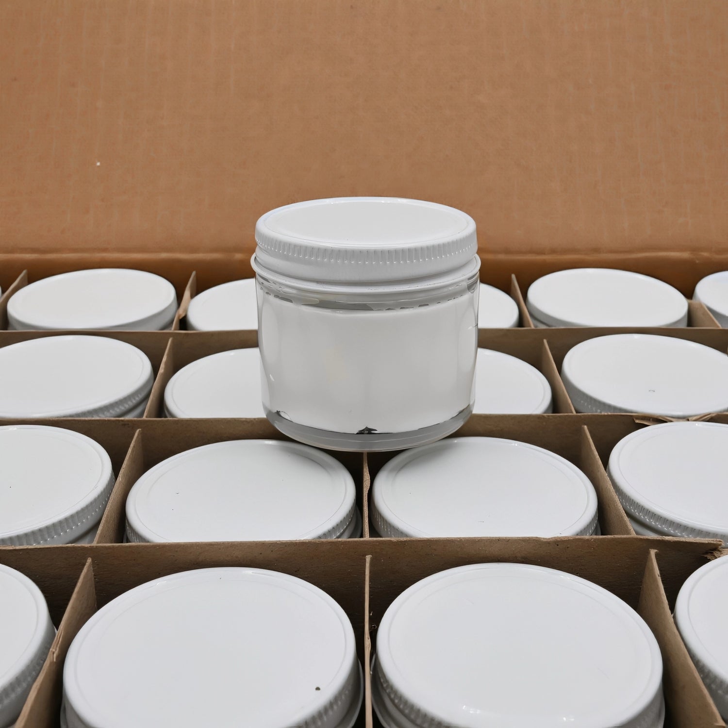 carton of cream jars