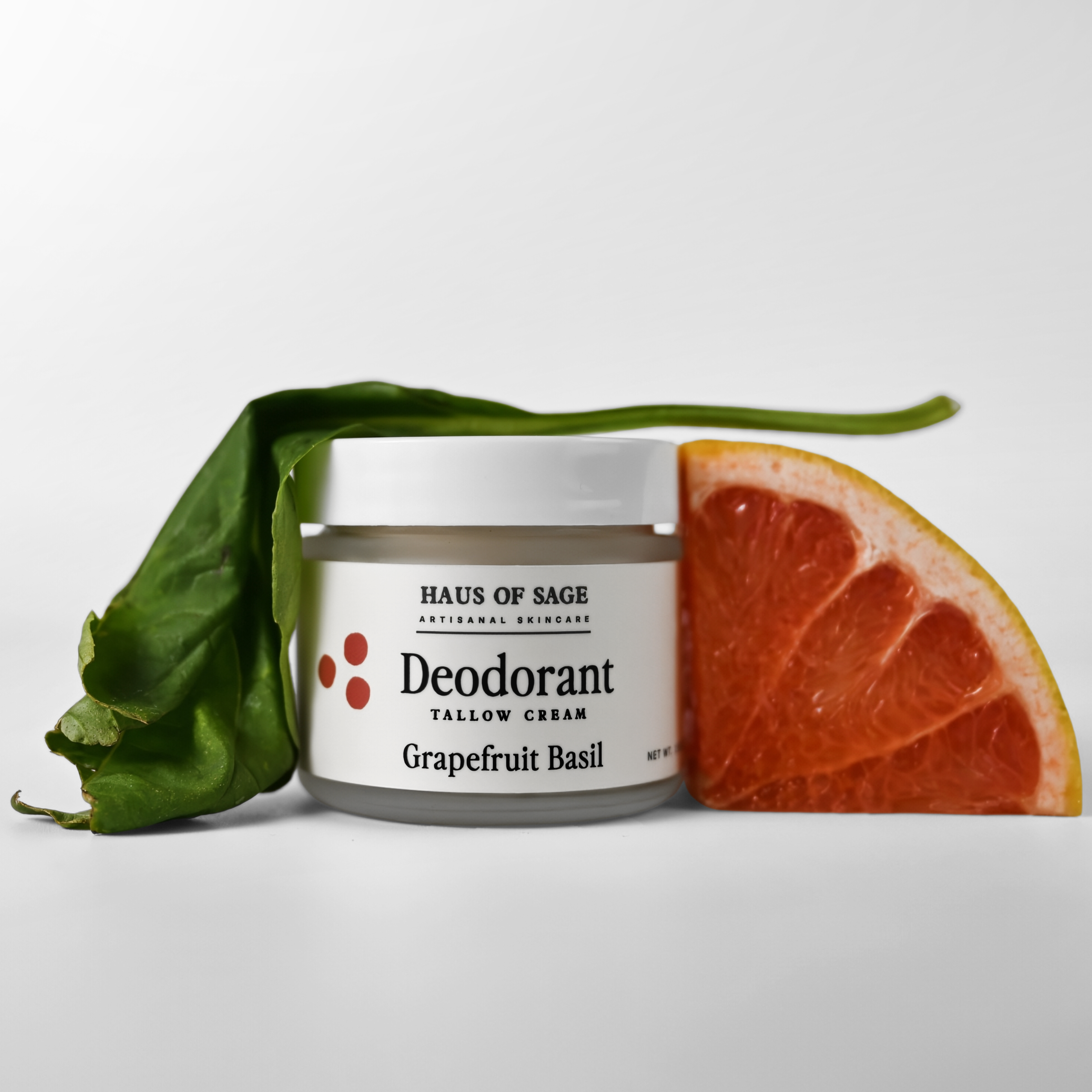 tallow dedorant basil grapefruit cream