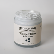 Jar of Haus of Sage whipped tallow on a white background