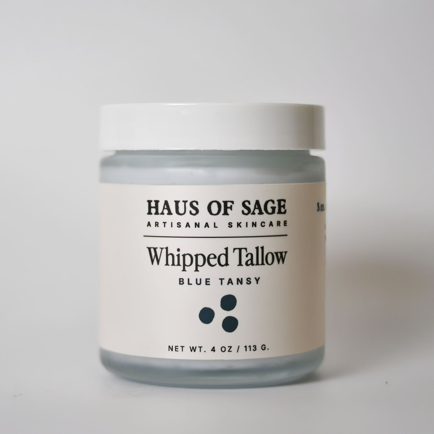 Jar of Haus of Sage Whipped Tallow Blue Tansy on a white background