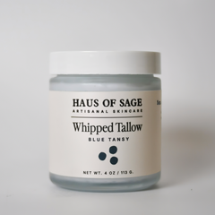 Jar of Haus of Sage Whipped Tallow Blue Tansy on a white background