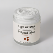 Jar of Haus of Sage Whipped Tallow on a light gray background